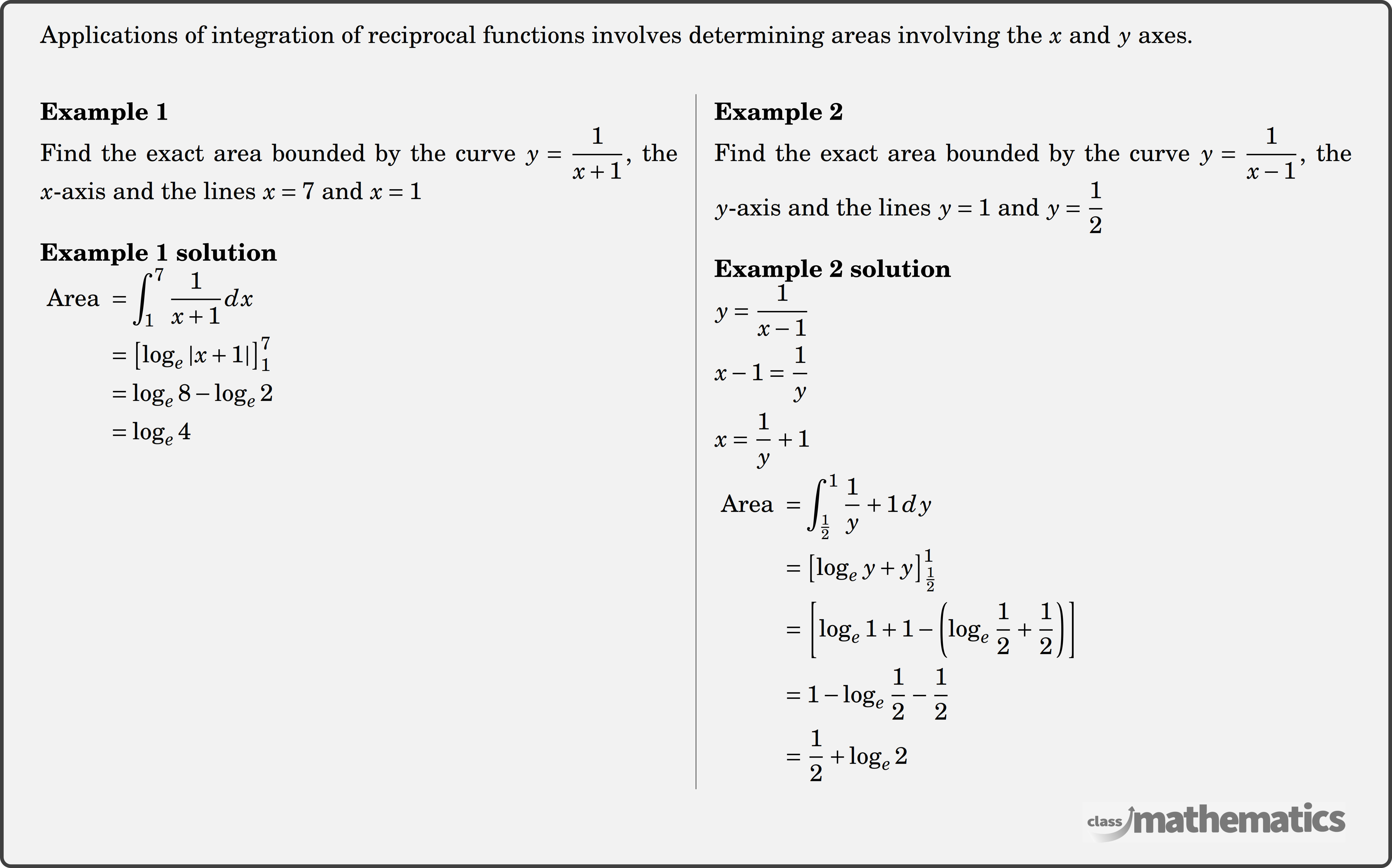 Application Of Integration 1 over x - Maths Advanced - Year 12 - NSW